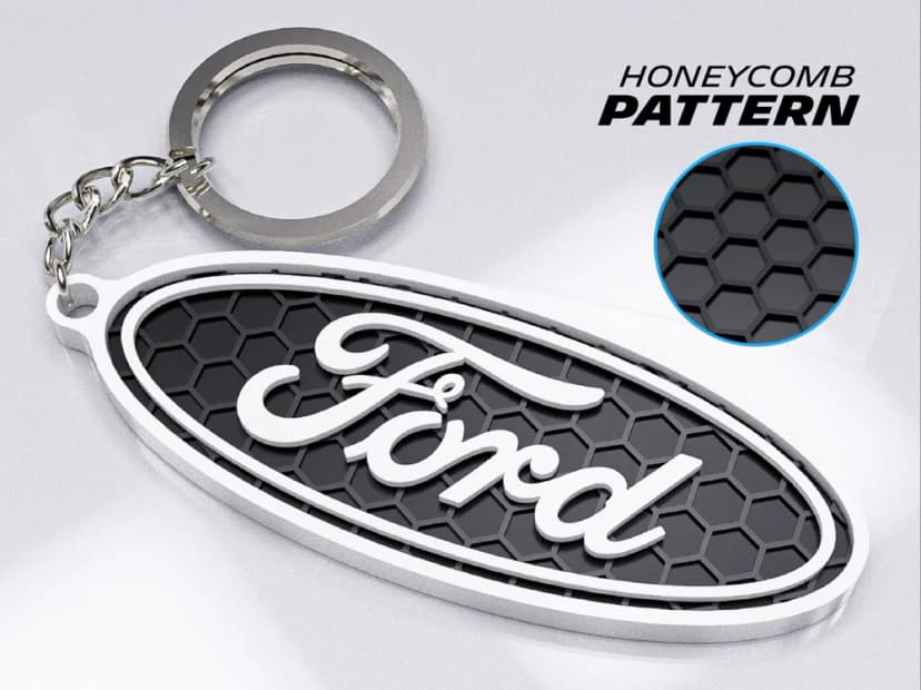 FORD HONEYCOMB KEYCHAIN